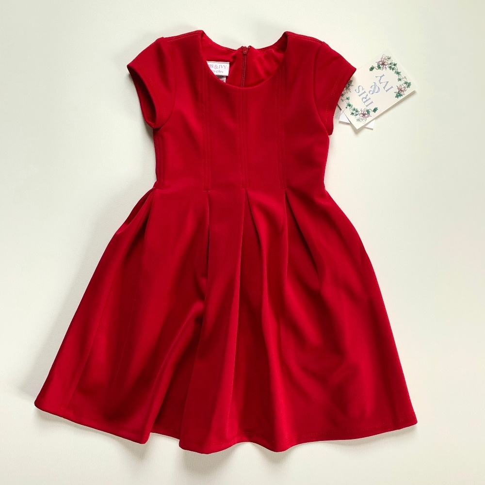 NWT Girls Red Knit Skater Dress - Size 6